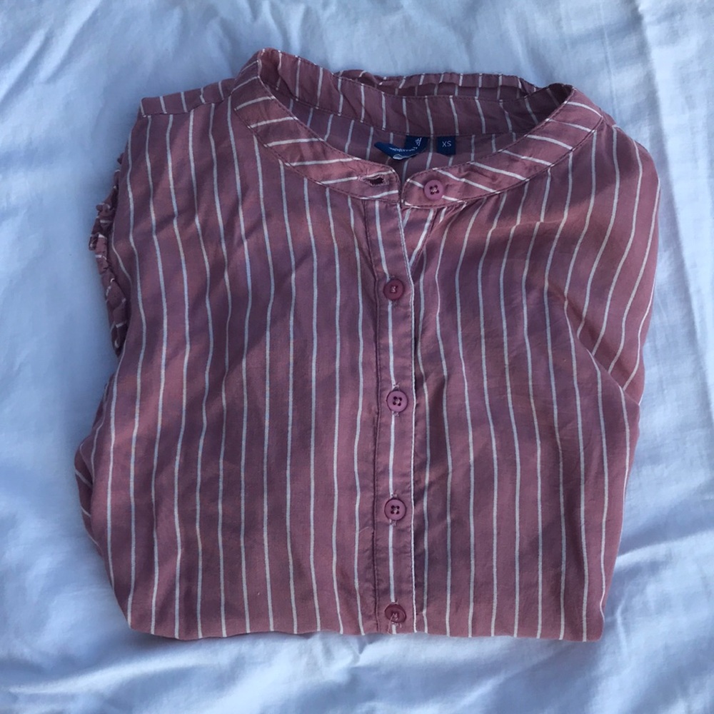 Pink pinstripe blouse